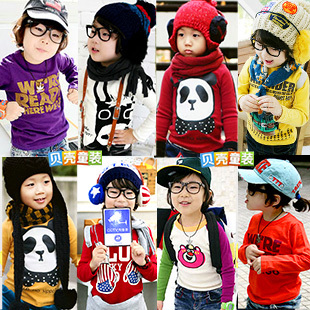 特价2013春装韩版新款 卡通男童装女童装儿童长袖T恤jh-0001