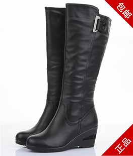 2012冬季新款女鞋坡跟女靴子欧美高跟高筒靴长靴骑士皮靴冬靴棉鞋