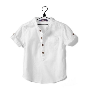 2013夏装新款外贸童装条纹白衬衫纯棉衬衣学院风男童短袖衬衫
